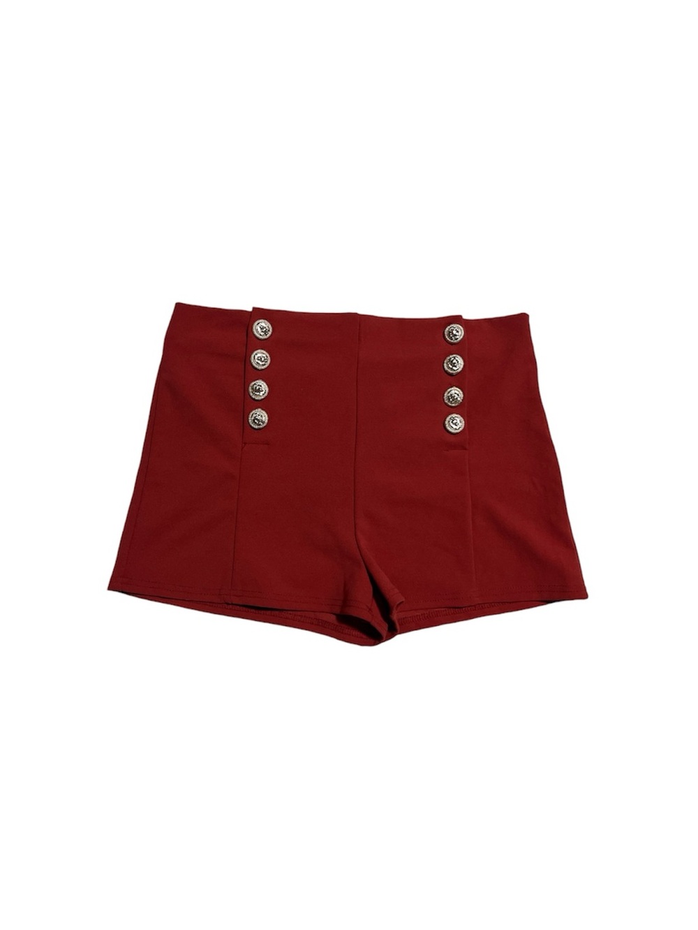 High-Rise Paprika  Button-Front Women’s Shorts